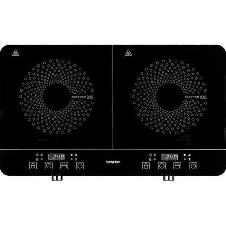 Plaque de cuisson a double induction - SENCOR - SCP 4201GY - 3500 W - 2 foyers - Ecran LCD - Gris