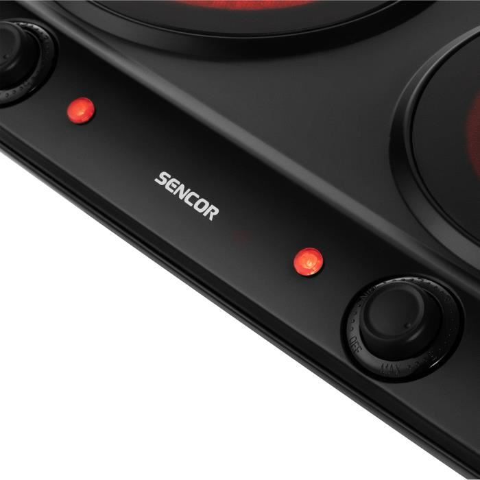 Plaque de cuisson infrarouge - SENCOR - SCP 2263BK - 2400 W - 2 foyers - Noir