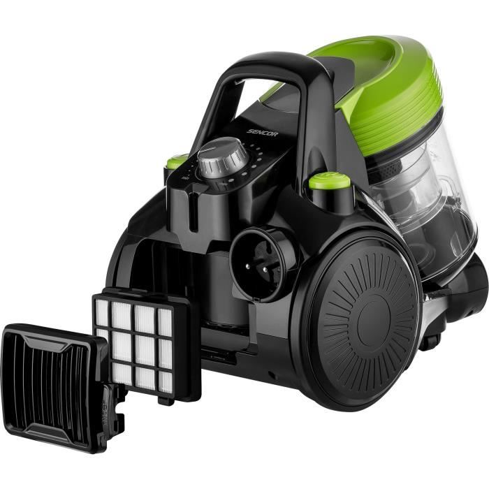 Aspirateur traineau sans sac - SENCOR SVC 1025GR - 700 W - 78 dB - 2 L - Noir / Vert