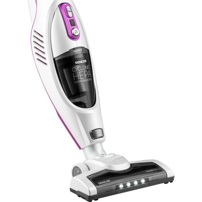 Aspirateur balai sans fil 2-en-1 - SENCOR - SVC 7814VT - 110 W - 76 dB - 0,5 L - Blanc / Violet