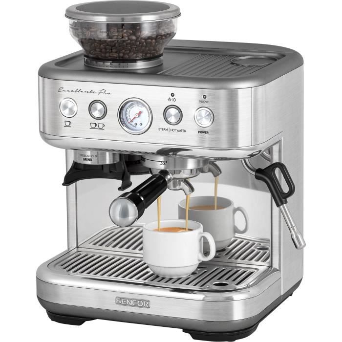 Machine a expresso - SENCOR - SES 6010SS - 15 bars - Broyeur a café - 250 g de grains - Inox