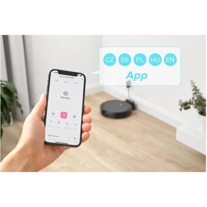 Aspirateur Robot Laveur - SENCOR - SRV 6450BK - 3000 Pa - 140 min - 60 dB - Noir