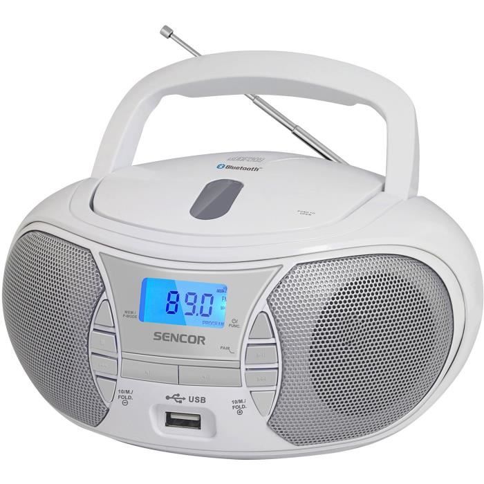 Lecteur Radio CD - SENCOR - SPT 2700 WH - 3 W - CD / Bluetooth / MP3 - Blanc