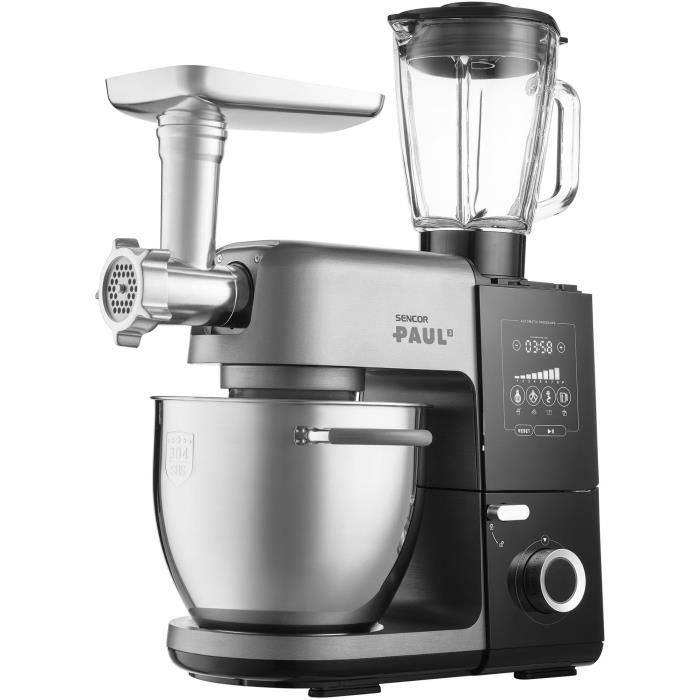 Robot pâtissier multifonction - SENCOR - STM 8970 PAUL 3 - 1800 W - Noir / Acier