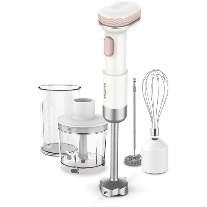 Mixeur plongeant - SENCOR - SHB 9130WH - 11,1 V - Récipients 500 et 700 ml - Blanc