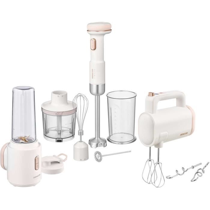Mixeur plongeant - SENCOR - SHB 9130WH - 11,1 V - Récipients 500 et 700 ml - Blanc