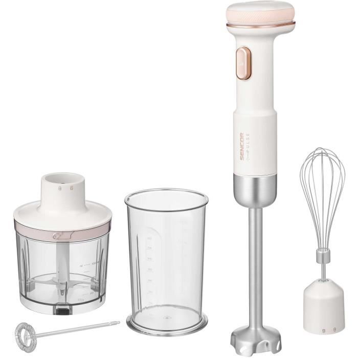 Mixeur plongeant - SENCOR - SHB 9130WH - 11,1 V - Récipients 500 et 700 ml - Blanc