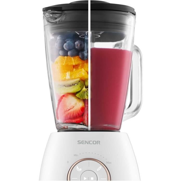 Blender - SENCOR - SBL 5870GD - 1800 W - 1,5 L - 24000 trs/min - Blanc / Or