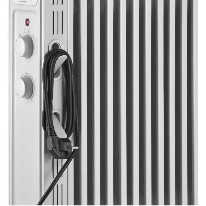 Radiateur électrique bain d'huile - SENCOR - SOH 3411WH - 2300 W - 2 boutons - Blanc