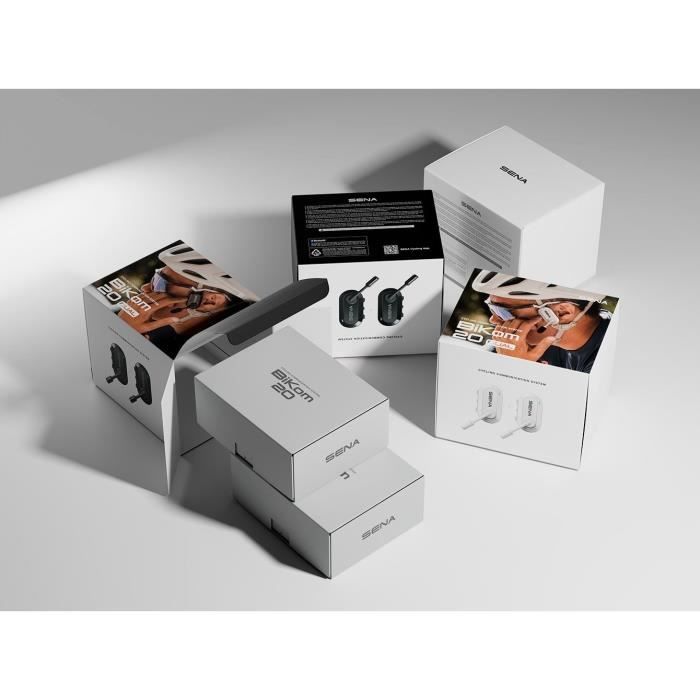 Oreillette - SENA - Bikom 20 duo - Bluetooth - Microphone - Portée 800 m - 7h d'autonomie - USB-C - x 2 - Noir