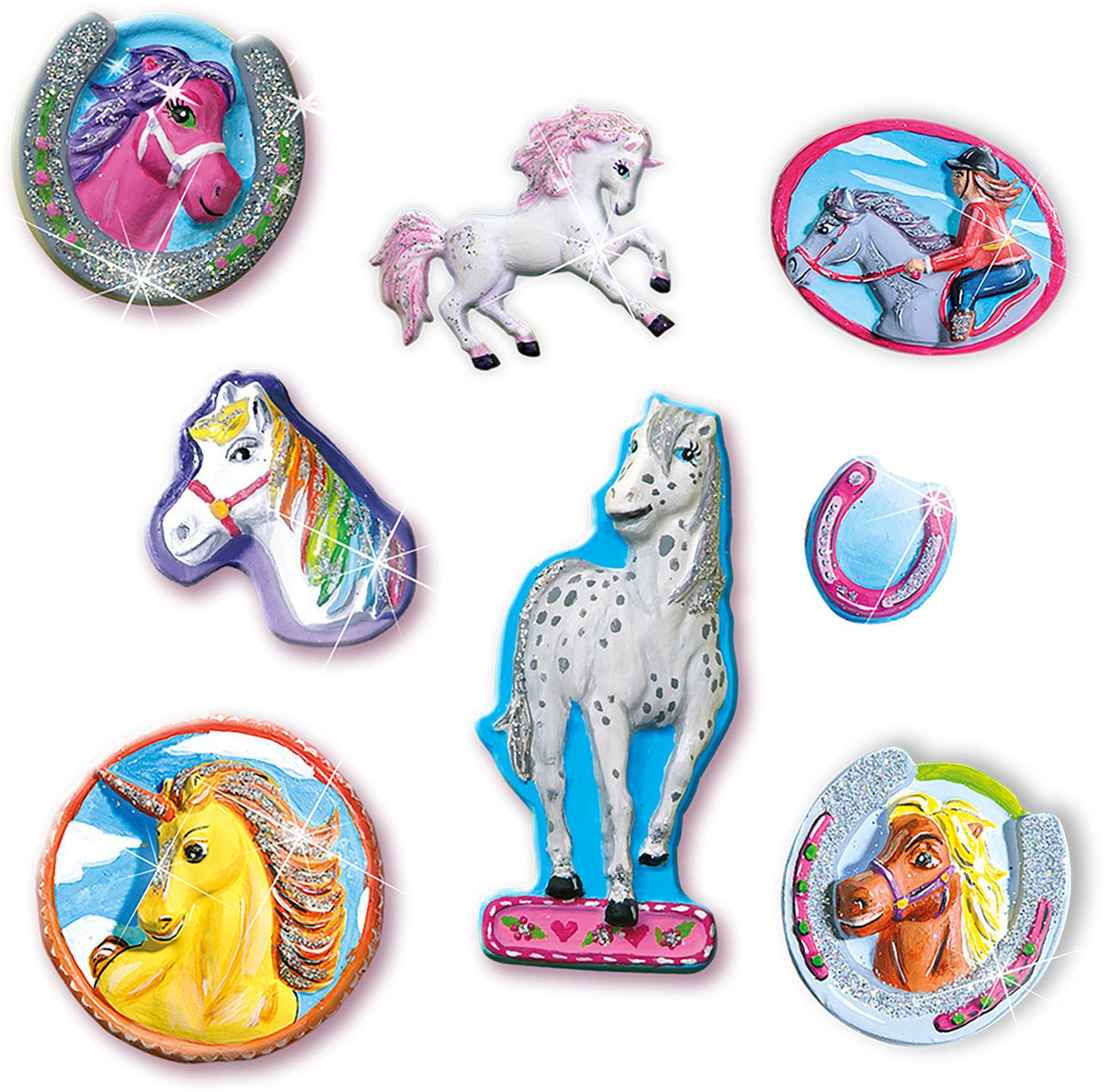 Moulage et peinture - SES CREATIVE - Hobby Pink - Cheveaux fantaisier - Mouler et peindre 12 - Age : 5+