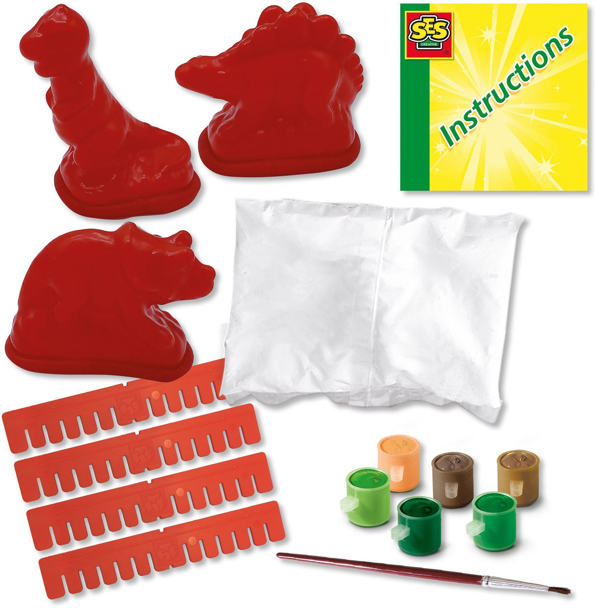 Moulage et peinture - SES CREATIVE - Hobby Blue - Dinosaures - Moules réutilisables - Peinture lavable - Age : 5+