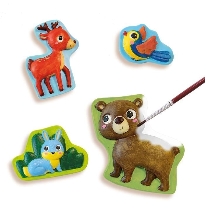 Kit de moulage et peinture - SES CREATIVE - Animaux de la foret - Plastique recyclÈ - a partir de 5 ans - Mixte