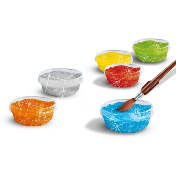 Gouache a paillettes - SES CREATIVE - Six couleurs vives de gouache pailletÈe