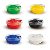 Gouache (6x45ml) - SES CREATIVE - Six couleurs : rouge, bleu, blanc, noir, vert et jaune.