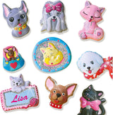 SES CREATIVE - Moulage en plâtre chiens et chats - Jaune, vert et rose - Enfant - Plus de 5 ans