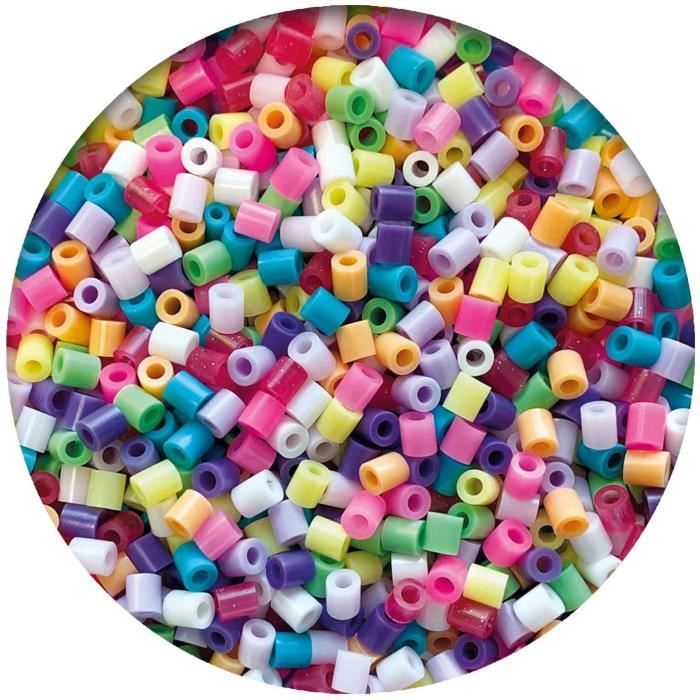 Mélange de perles a repasser - Boîtes 9000 trendy - SES CREATIVE - 9000 perles aux couleurs vives.
