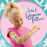 Tatouages glamour 3 en 1 - SES CREATIVE - Hobby Pink - Activité manuelle créative - Idée cadeau filles - Age : 5+