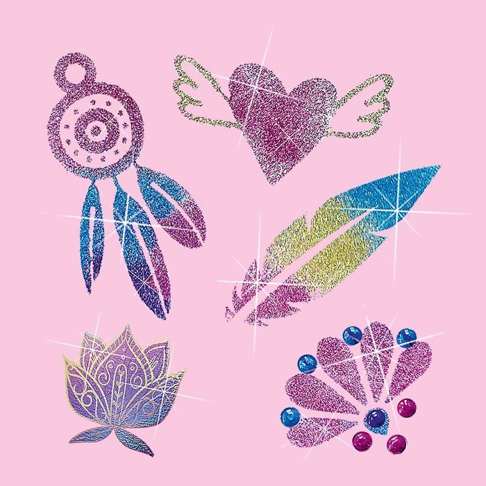 Tatouages glamour 3 en 1 - SES CREATIVE - Hobby Pink - Activité manuelle créative - Idée cadeau filles - Age : 5+