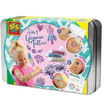 Tatouages glamour 3 en 1 - SES CREATIVE - Hobby Pink - Activité manuelle créative - Idée cadeau filles - Age : 5+