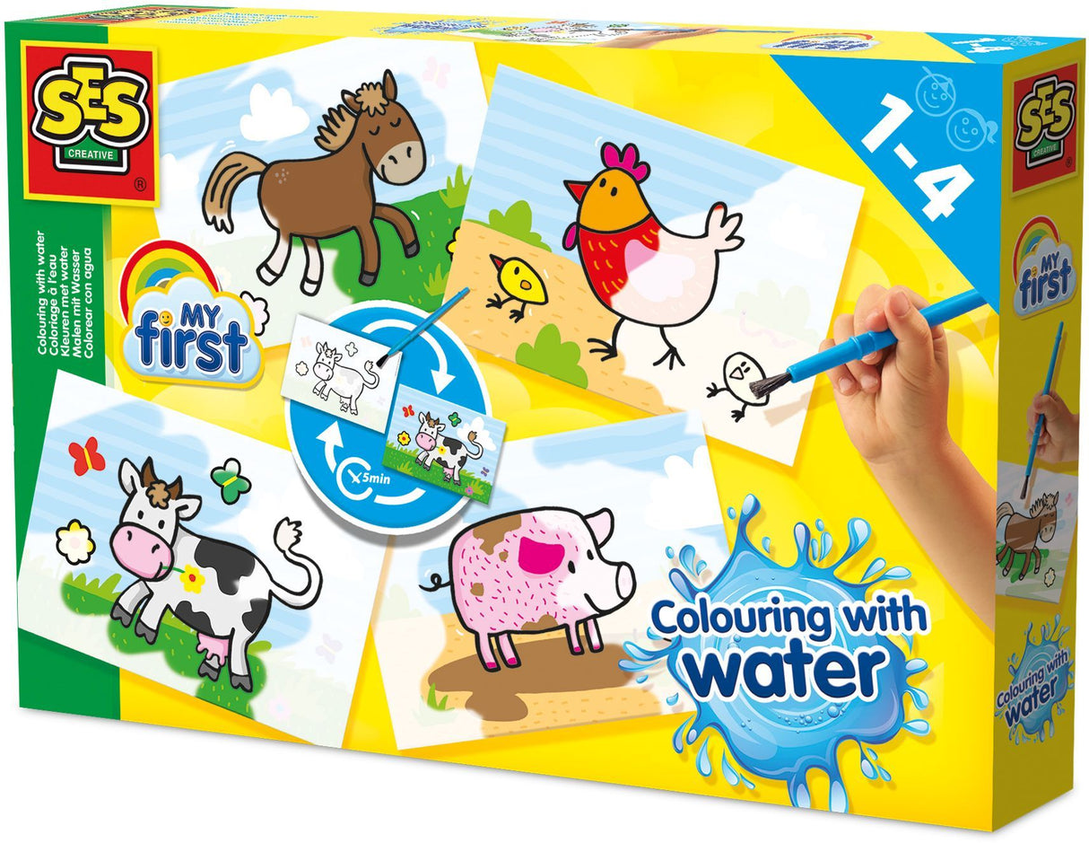 Peinture au doigt - SES CREATIVE - My first - Hobby 1 - 4 couleurs - Kit créatif - Activité éducative - Age : 1+