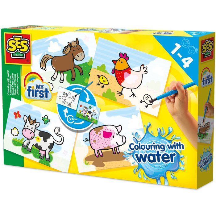 Peinture au doigt - SES CREATIVE - My first - Hobby 1 - 4 couleurs - Kit créatif - Activité éducative - Age : 1+