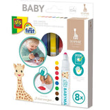 SES Creative - My first - Sophie la girafe - Feutres pour bébé - Peinture bebe - Premier crayon  - Peinture a l eau bebe