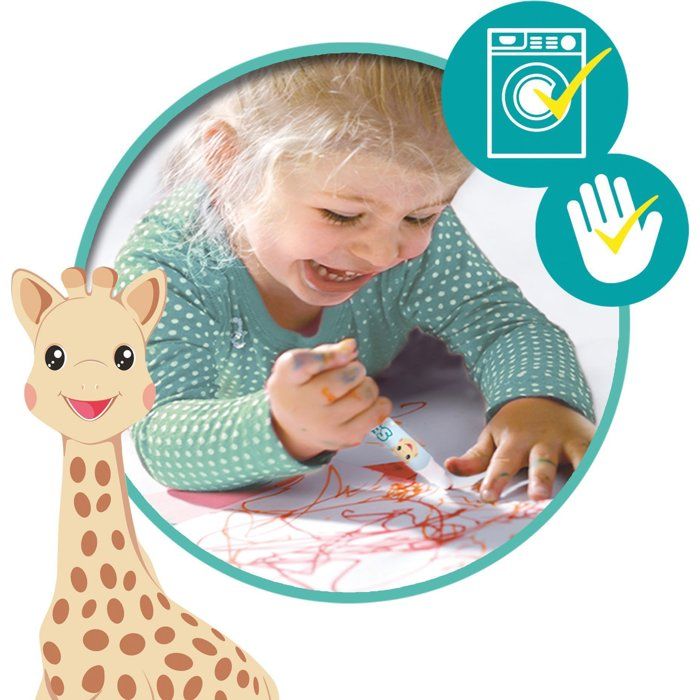 SES Creative - My first - Sophie la girafe - Feutres pour bébé - Peinture bebe - Premier crayon  - Peinture a l eau bebe