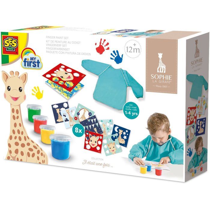 Kit de peinture au doigt - SES CREATIVE - Hobby 1 - 4 - Sophie la girafe - Développement créatif - Peinture lavable - Age : 1+