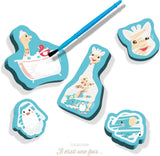 SES Creative - Hobby 1 - 4 - Sophie la girafe - Crayons de couleur pour le bain et formes - Peinture bebe - 6 chiffres - 1+