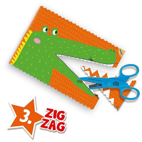 J'apprends a découper pas a pas - SES CREATIVE - Hobby 3 - 6 - Motricité Fine - 3 Ciseaux Sécurité + Loisirs + Zigzag - Age : 3+