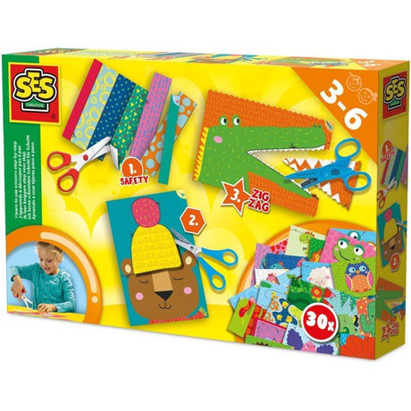 J'apprends a découper pas a pas - SES CREATIVE - Hobby 3 - 6 - Motricité Fine - 3 Ciseaux Sécurité + Loisirs + Zigzag - Age : 3+