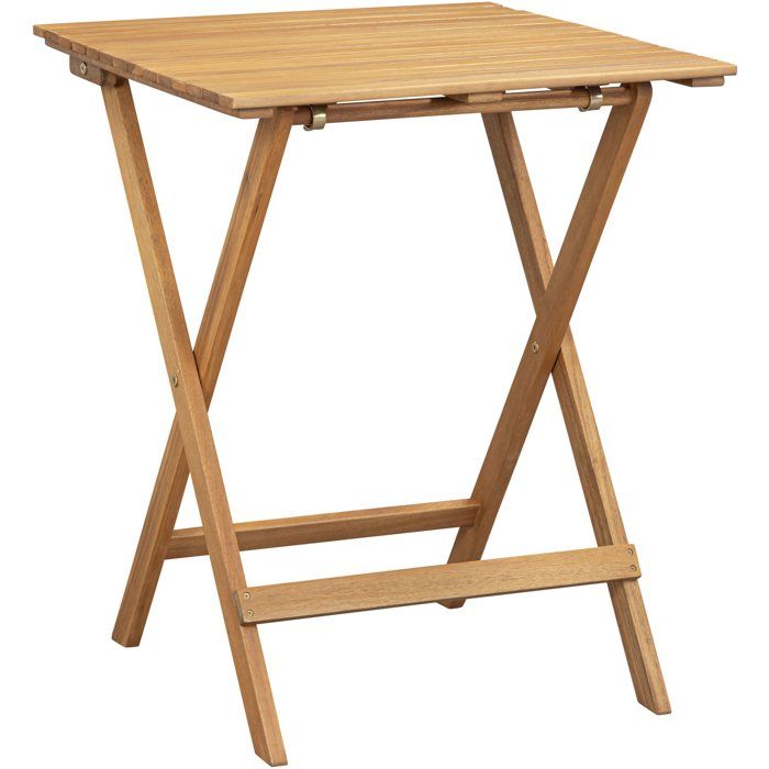 Set bistrot en bois d'acacia FSC - SAVANA - 1 table carrée 60 x 60 cm et de 2 chaises pliables - 2 personnes