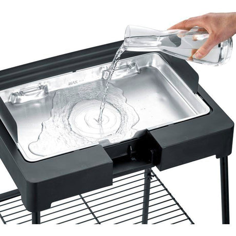 Barbecue électrique sur pieds - SEVERIN - PG8566 - 2200 W - Surface de cuisson 44,5 x 26 cm - Thermostat réglable - Noir