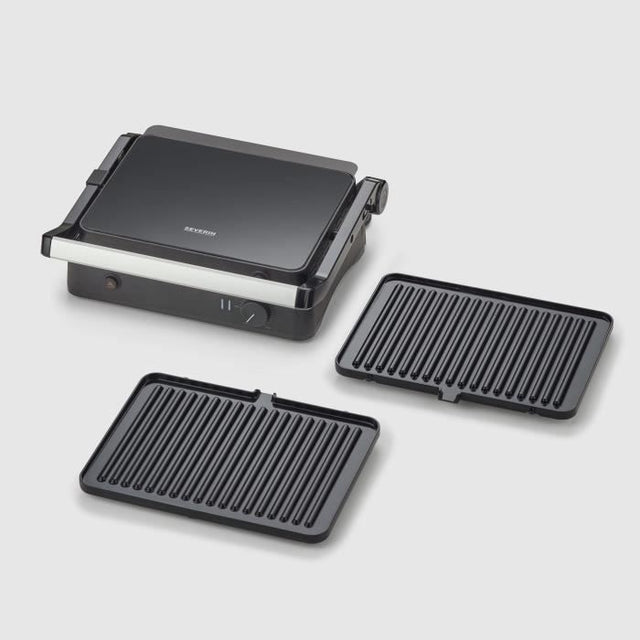 Gril SEVERIN - KG2398 - Surface cuisson 30x22cm - Plaques amovibles - Revetement céramique - 1800W