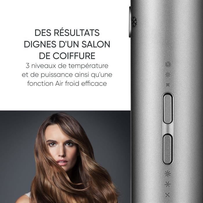 Seche-cheveux ionique - SEVERIN - HT 0169 - S-Style Speed Pro - Concentrateur & diffuseur magnétiques - 2000 W - Gris et noir