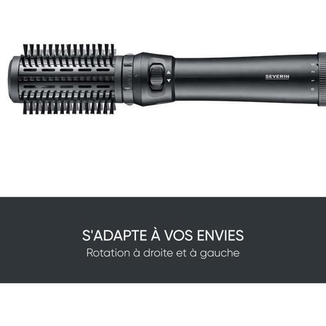 Brosse soufflante - SEVERIN - Styler multifonction avec revetement Céramique-Kératine - Auto-rotative - 3 embouts - 1000 W - Noir