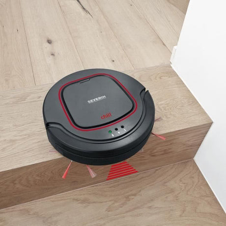 Aspirateur robot SEVERIN - Batterie Lithium 12,8V - Autonomie 90min. - Réservoir 350ml - Silencieux 65dB
