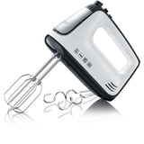 Batteur électrique SEVERIN HM3830 - 5 vitesses + fonction turbo, 1 600 tours/min, 2 fouets et crochets inox