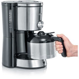 Cafetiere filtre isotherme SEVERIN KA4845 - 8 tasses - 1 L - 1 000 W - SÈlecteur d'arÙme - Inox/Noir