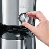 Cafetiere filtre isotherme SEVERIN KA4845 - 8 tasses - 1 L - 1 000 W - SÈlecteur d'arÙme - Inox/Noir