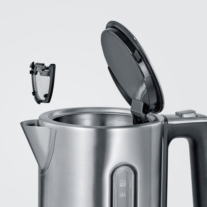 Bouilloire SEVERIN WK3418 - Inox - 1,7 L - Température réglable - Affichage LCD