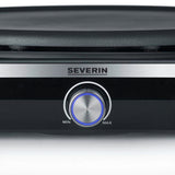 Crepiere électrique XXL - SEVERIN - CM2199 - Ø 38cm - Avec spatule et répartiteur - Inox brossé / Noir