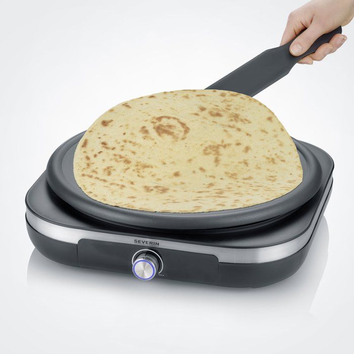 Crepiere électrique XXL - SEVERIN - CM2199 - Ř 38cm - Avec spatule et répartiteur - Inox brossé / Noir
