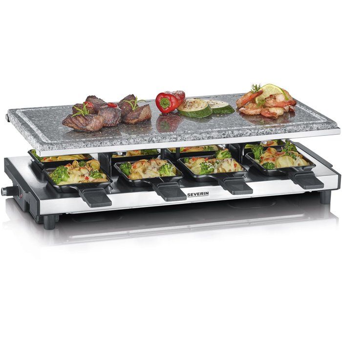 Appareil a raclette - SEVERIN - RG2374 - 8 personnes - Revetement anti-adhésif - 1500 W - Noir