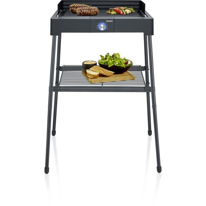 Barbecue électrique SEVERIN - PG8568 - Surface de cuisson 44,5x26cm - Hauteur 85cm - 2200W