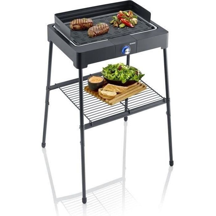 Barbecue électrique SEVERIN - PG8568 - Surface de cuisson 44,5x26cm - Hauteur 85cm - 2200W