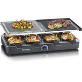 Appareil a raclette SEVERIN - RG2376 - Jusqu'a 8 personnes - Pierre de cuisson naturelle et plaque réversible - 1400W