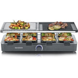Appareil a raclette SEVERIN - RG2376 - Jusqu'a 8 personnes - Pierre de cuisson naturelle et plaque réversible - 1400W