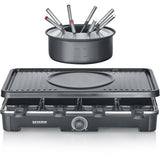 Appareil a raclette et fondue SEVERIN - RG2347 - Jusqu'a 8 personnes - 1400W